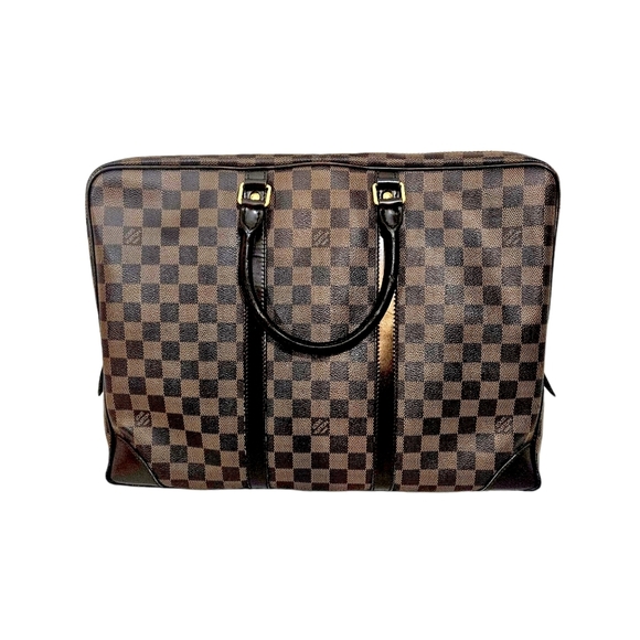 Louis Vuitton Damier Ebene Porte-Documents Voyage Leather Briefcase Hand… - Picture 1 of 16